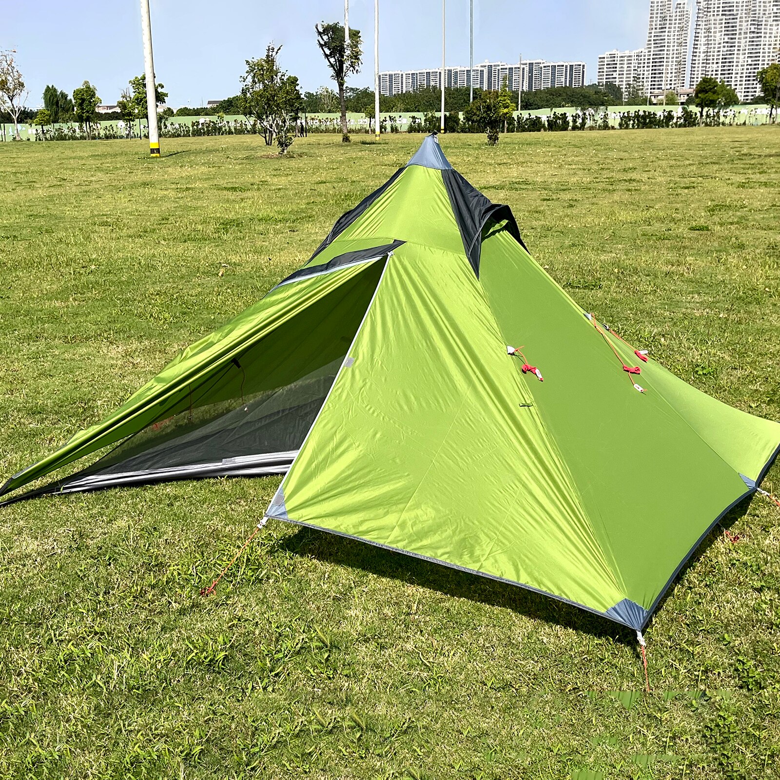 경량 방수 방풍 피라미드 텐트, 야외 캠핑 티피 텐트, 여행 하이킹용, 1-2 인용
